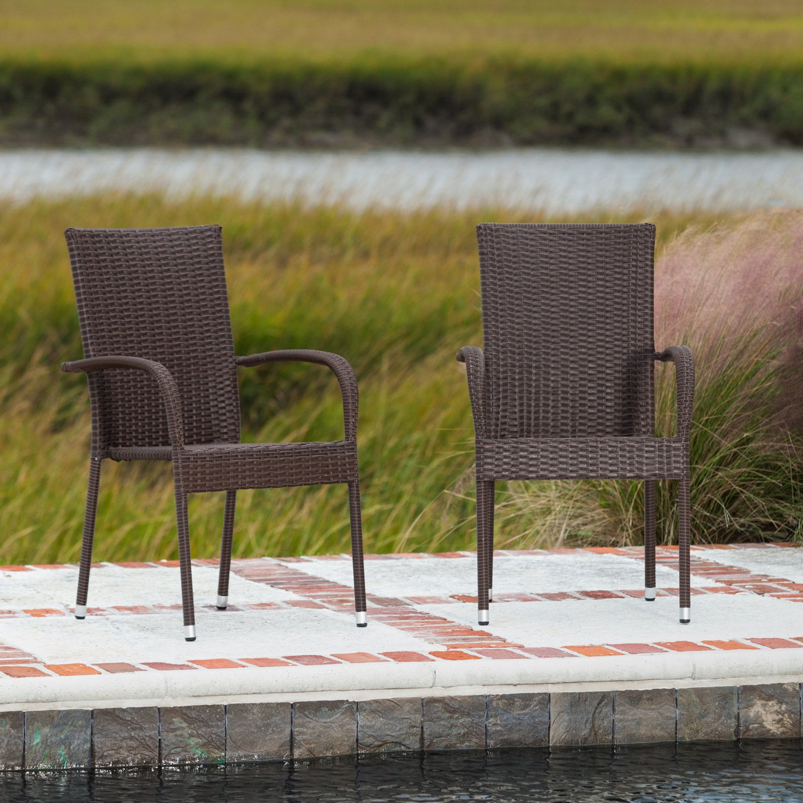 Patio Sense Morgan Outdoor Wicker Chair - Set of 4