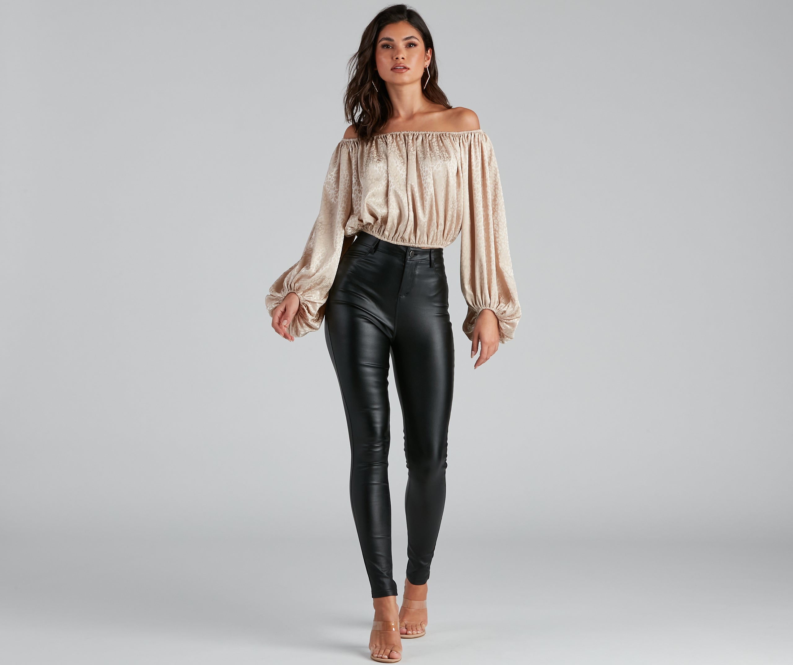 On The Prowl Satin Leopard Blouse