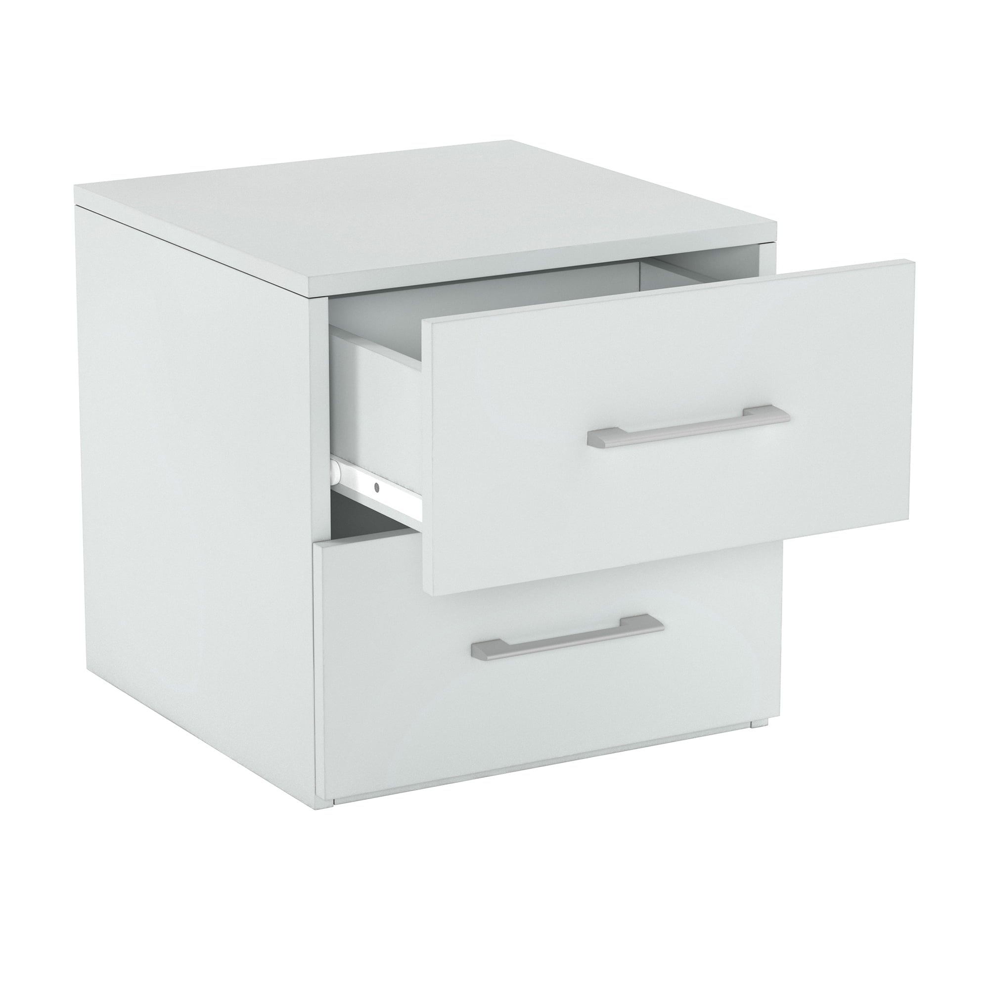 Lundy Low Profile Nightstand with USB, White, by Hillsdale Living Essentials