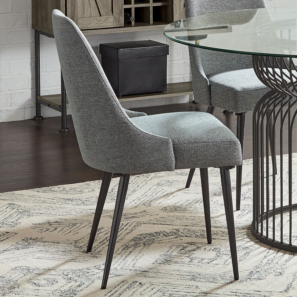 Alan Upholstered Dining Chairs Grey  Set of 2   Modern   Dining Chairs   by Modon  Houzz