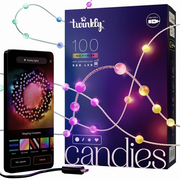 Twinkly Candies Rgb Lens Light String 6cm Lamp Spacing Bt Wifi Ip20 Usb c Powered