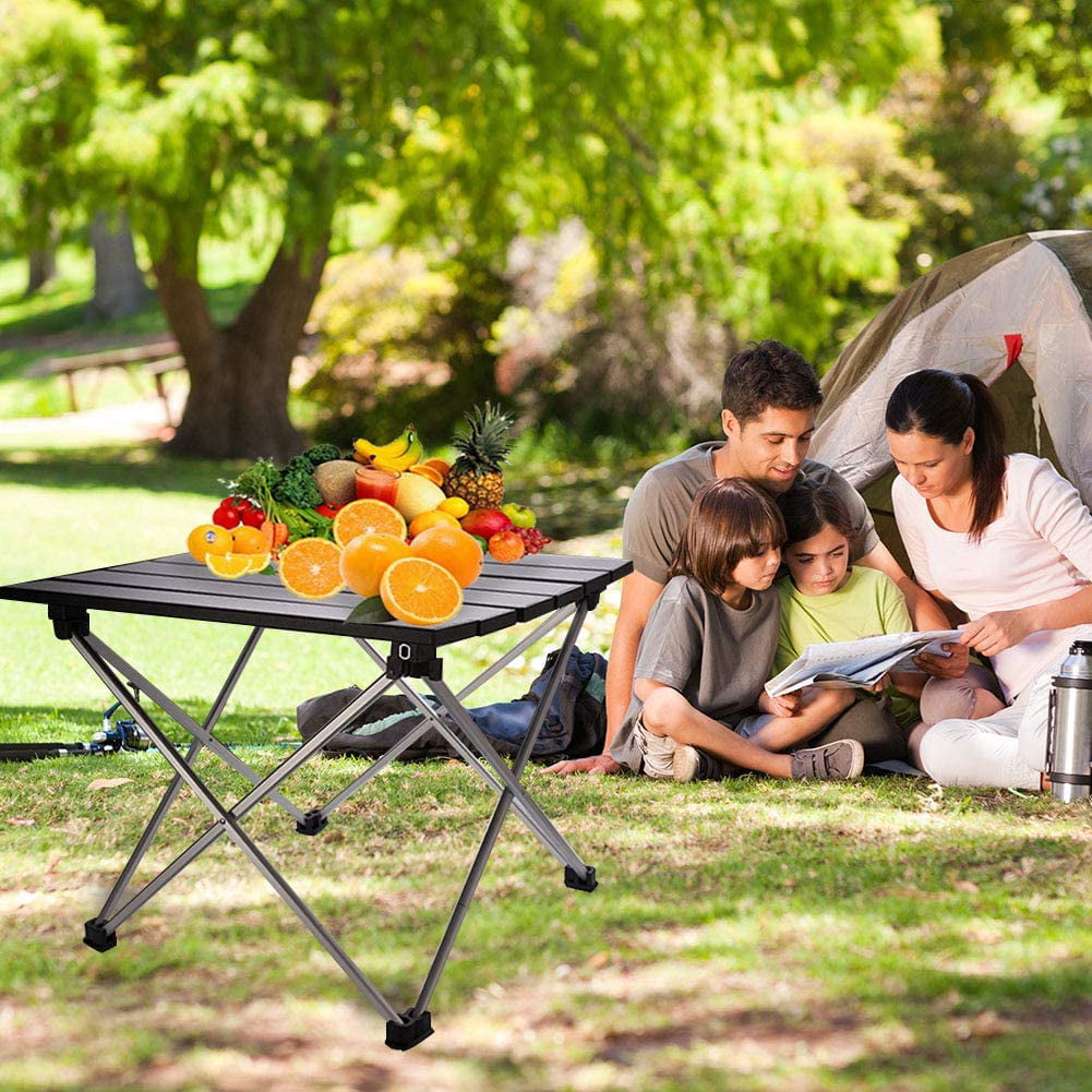 Portable Camping Table， Lightweight Folding Table with Aluminum Table Top and Carry Bag， Easy to Carry， Perfect for Outdoor，Travel， Picnic