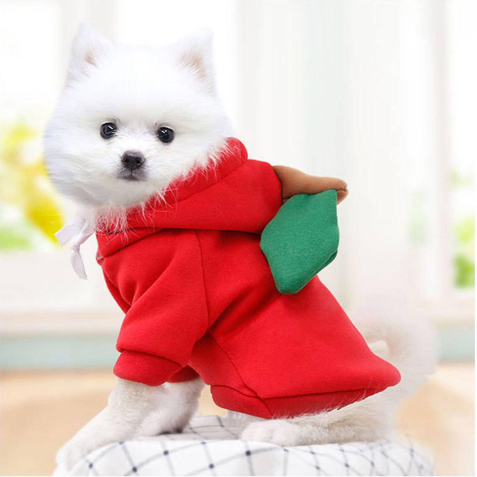 Dog Clothes Dog Hoodie Dog Warm Clothes Drawstring Design For Puppy Small Medium Large Dogs  Red-l