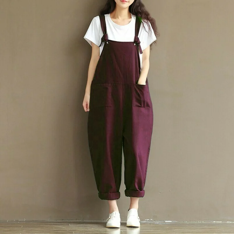 🔥🔥Women's Cotton Suspenders Casual Trousers