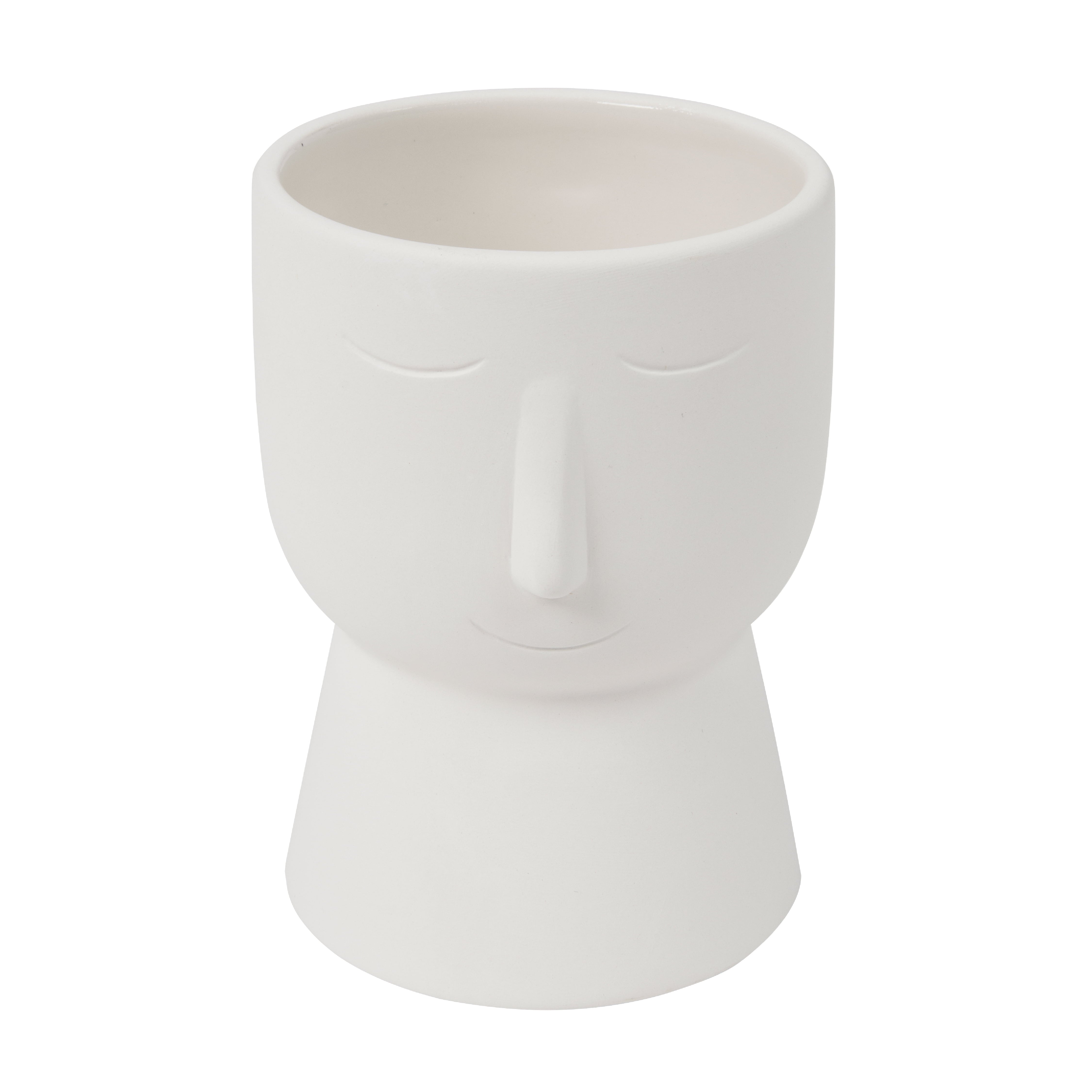 Create Basics Paintable Ceramic Face Planter