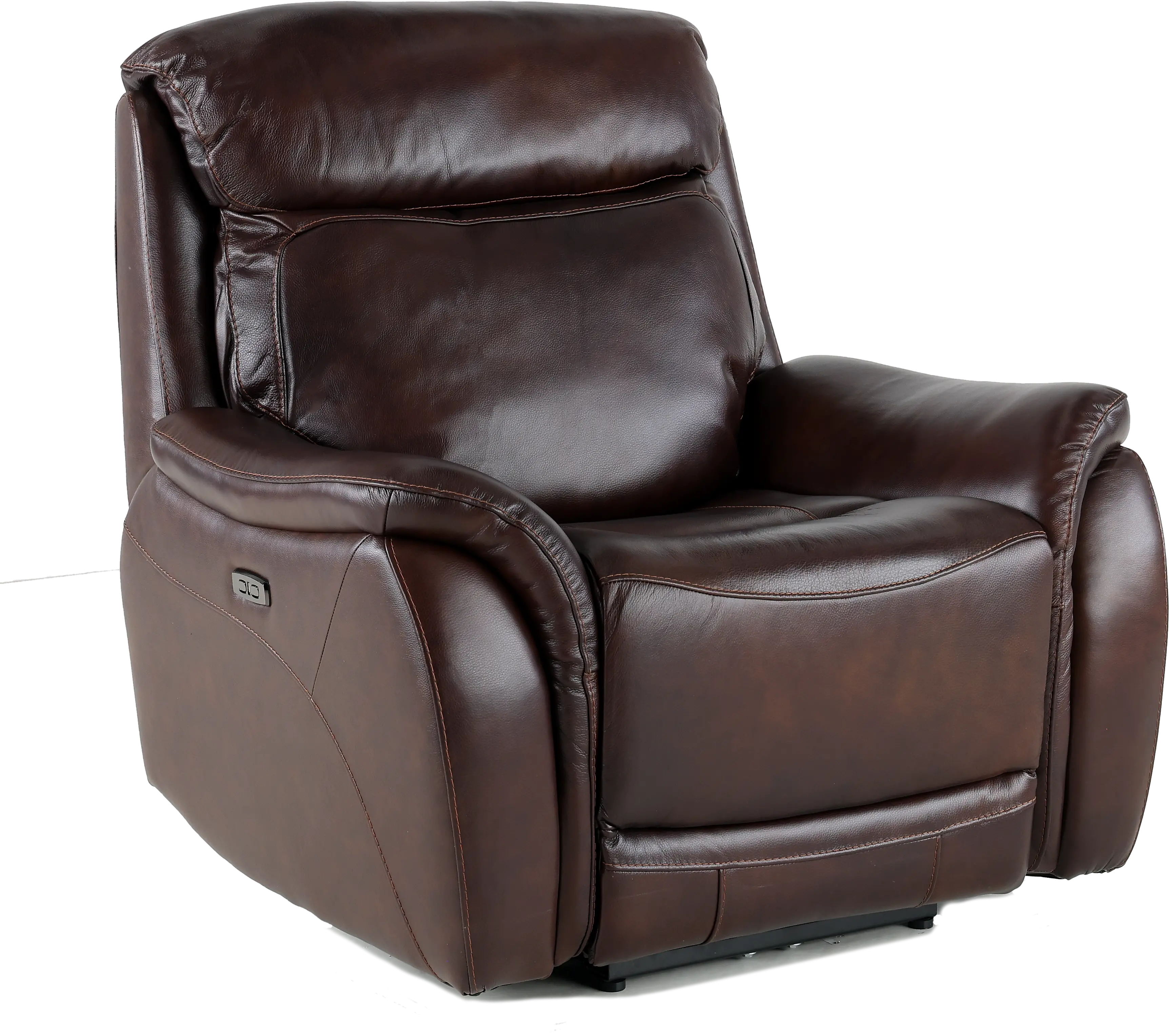 Happy-Happy Brown Leather-Match Power Recliner