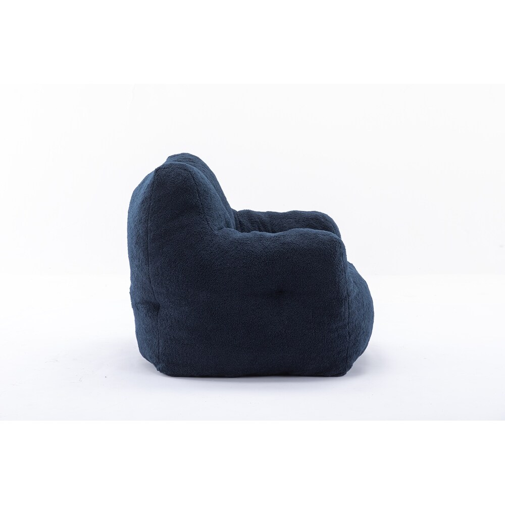 Modern Soft Tufted Foam Bean Bag Chair with Teddy Fabric