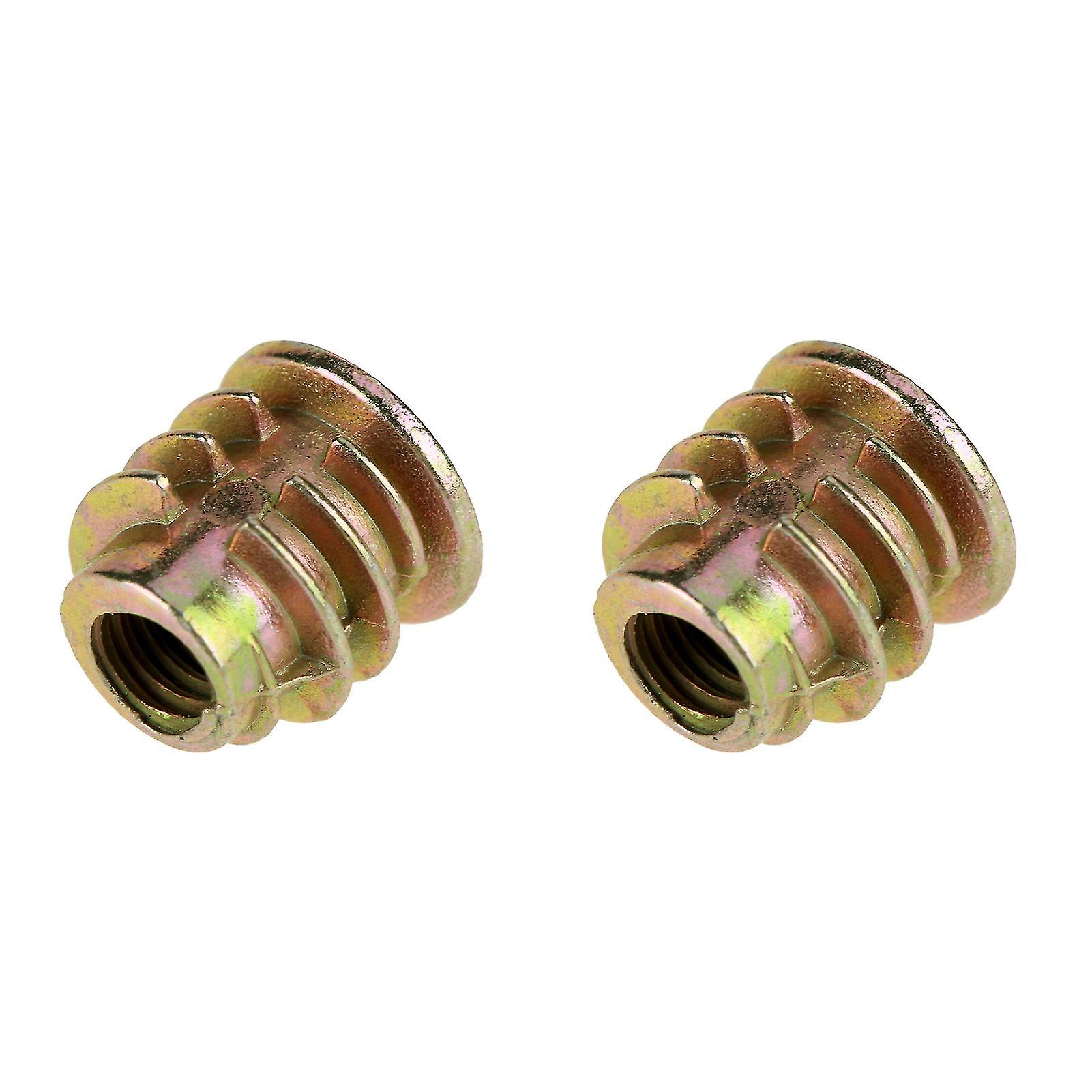 50Pcs M4*8mm Zinc Alloy Hex Drive Head Furniture Nuts Threaded for Wood Insert
