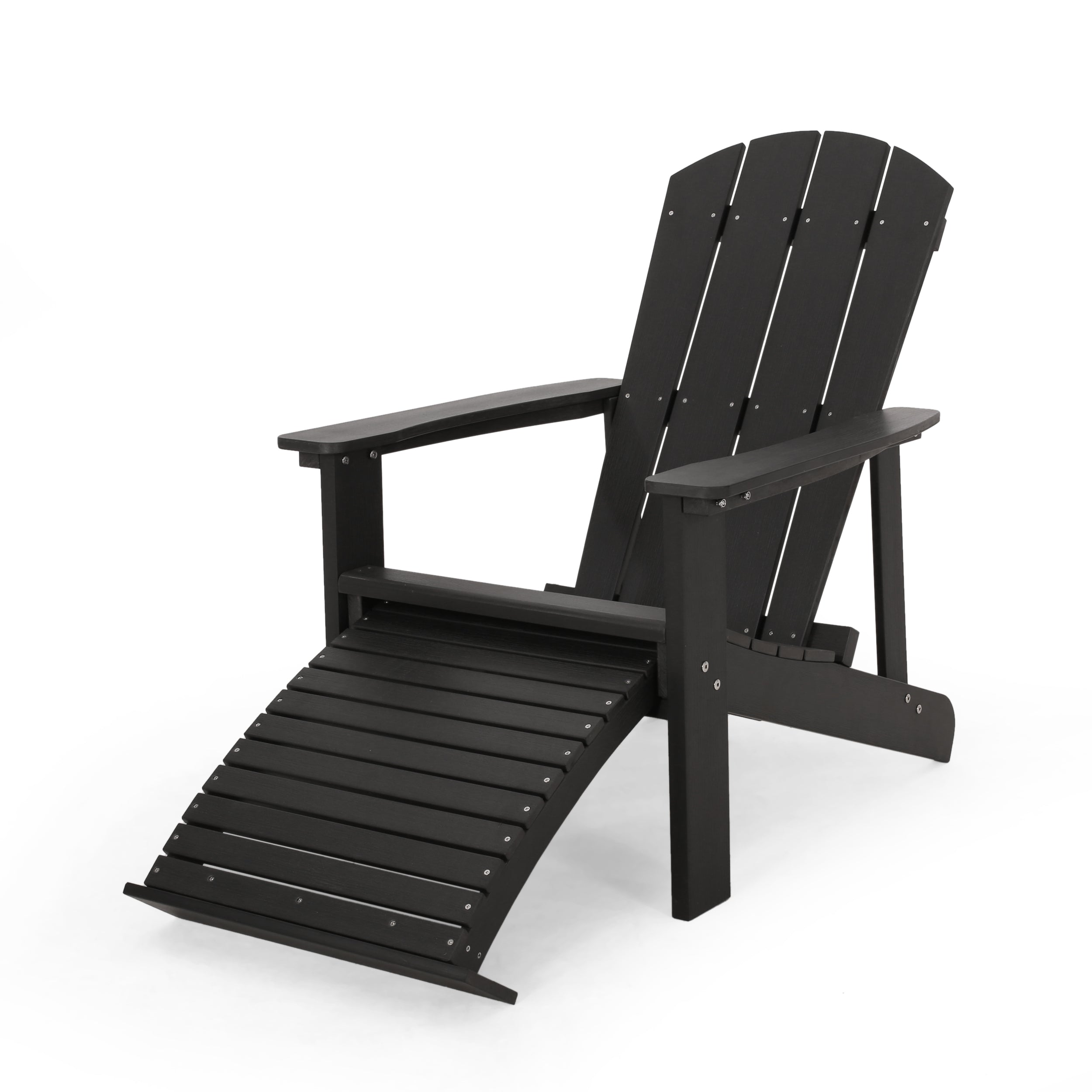 Matriel Outdoor Adirondack Chair with Retractable Ottoman (Set of 2)