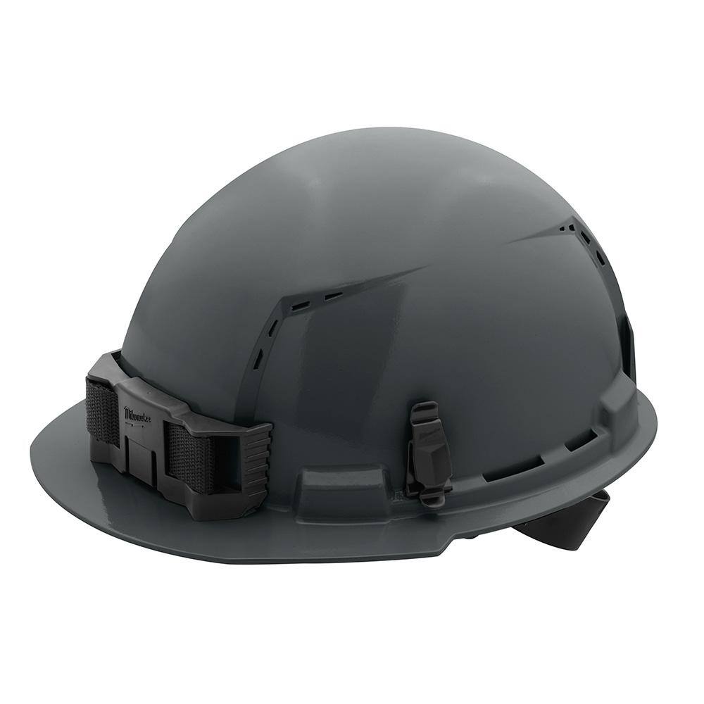 MW BOLT Gray Type 1 Class C Front Brim Vented Hard Hat with 4 Point Ratcheting Suspension 48-73-1214