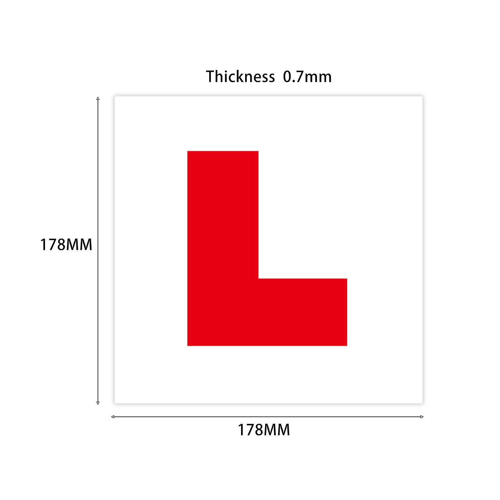 2 Pack Of  Fully Magnetic L Plates For New Drivers，learner Plates With Stronger Magnetism And Bigger Thickness