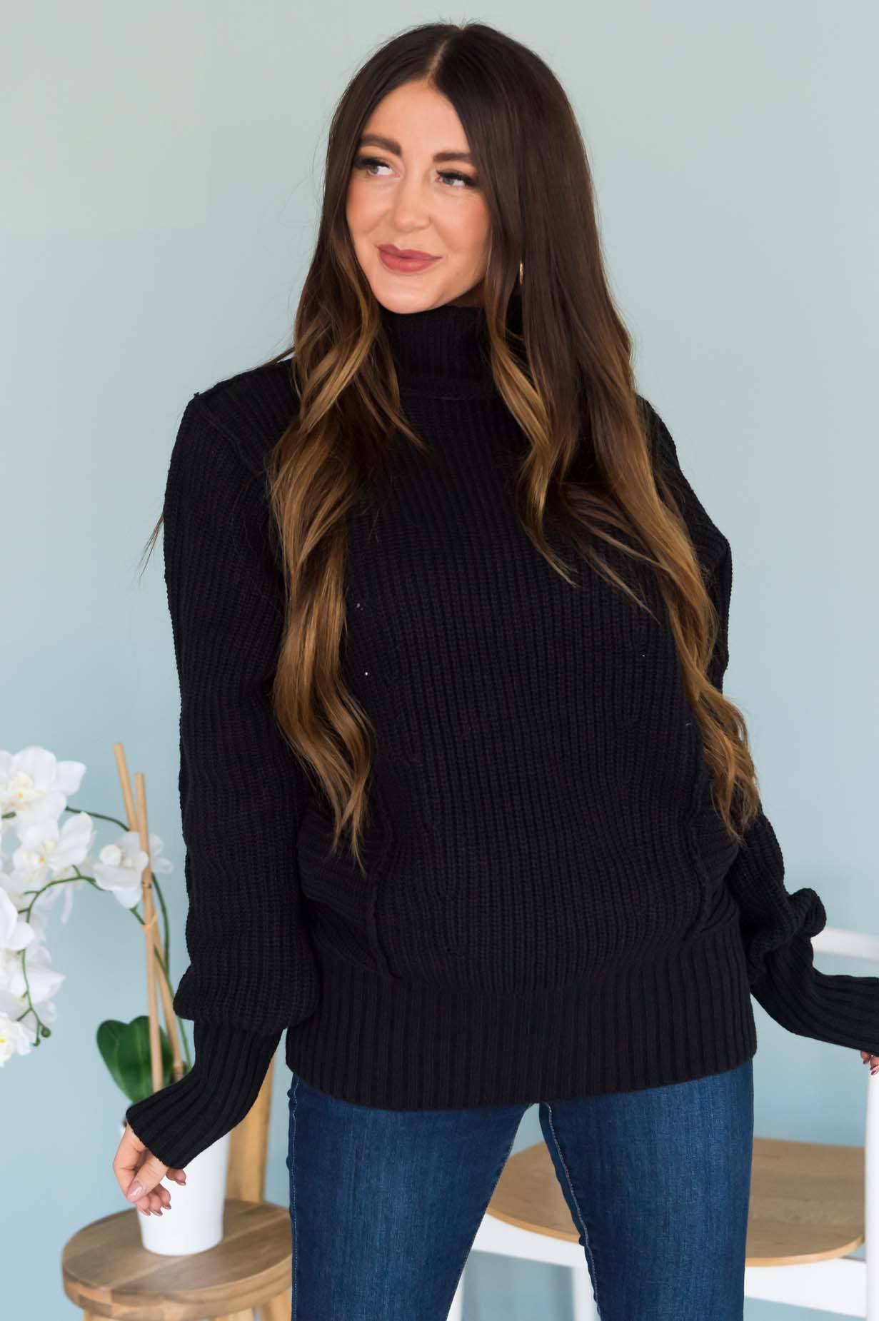 Taste of Fall Chunky Turtleneck modest Sweater