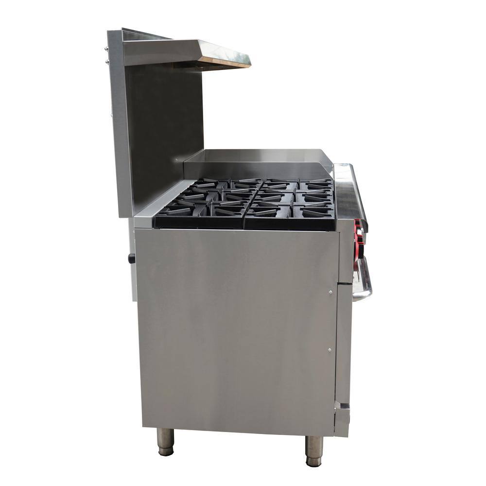 SABA 60 in. 5.9 cu. ft. Commercial 6 Burner Double Oven Gas Range and Griddle in Stainless Steel GR60-G24