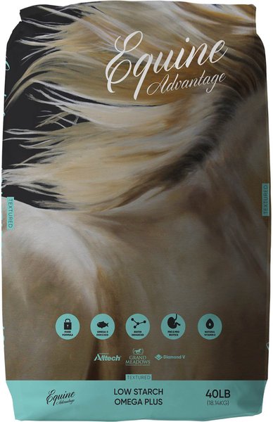 Equine Advantage Low Starch Omega Horse Food， 40-lb bag