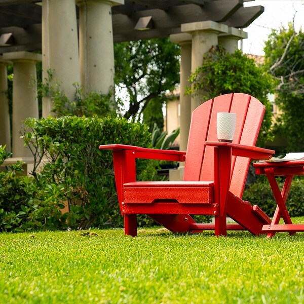 All Weather Folding Adirondack Chair，HDPE Recyclable Plastic