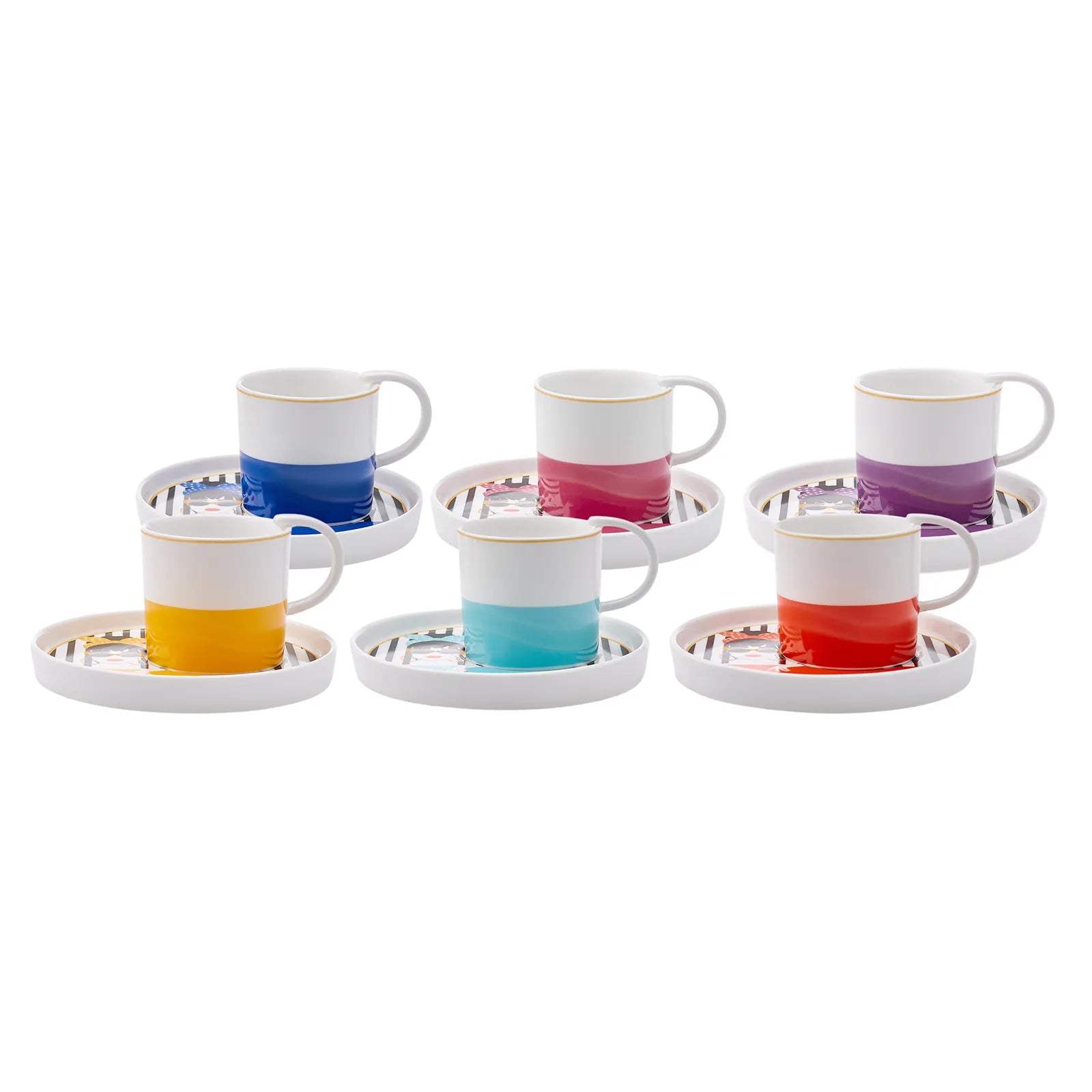 Karaca Girlish Set Of 6 Coffee Cups 100 Ml 153.03.06.6226