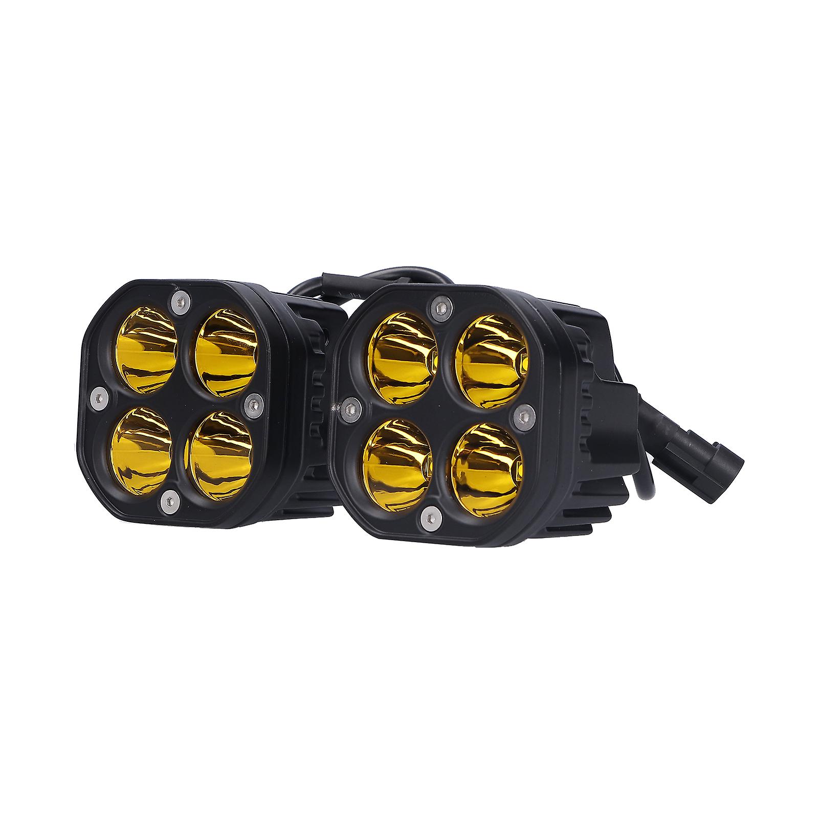 3in Driving Fog Light 40w 6000k Yellow Led Spotlight 10v30v Universal For Offroad Utv Motorcycle