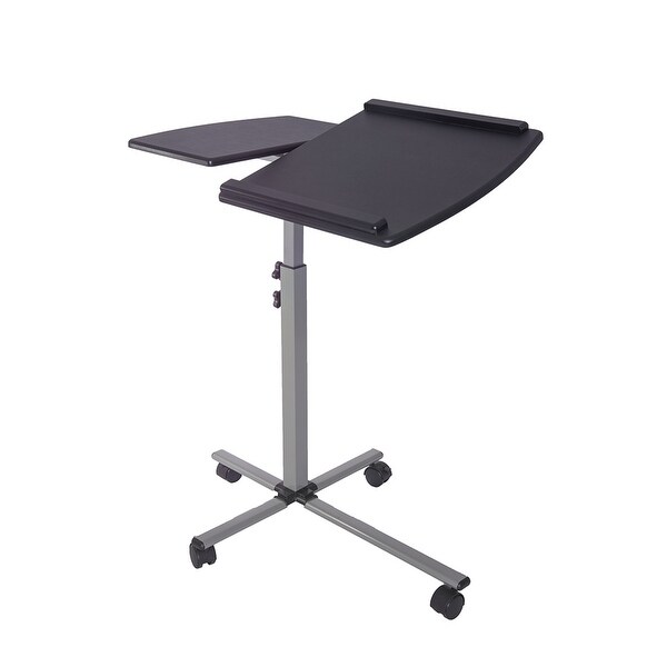 Graphite Rolling Adjustable Laptop Cart Side Table