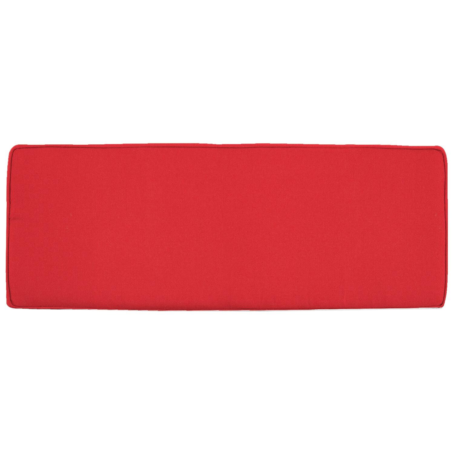 Sunbrella Canvas Jockey Red Large Outdoor Replacement Bench Cushion W/ Piping By Signature