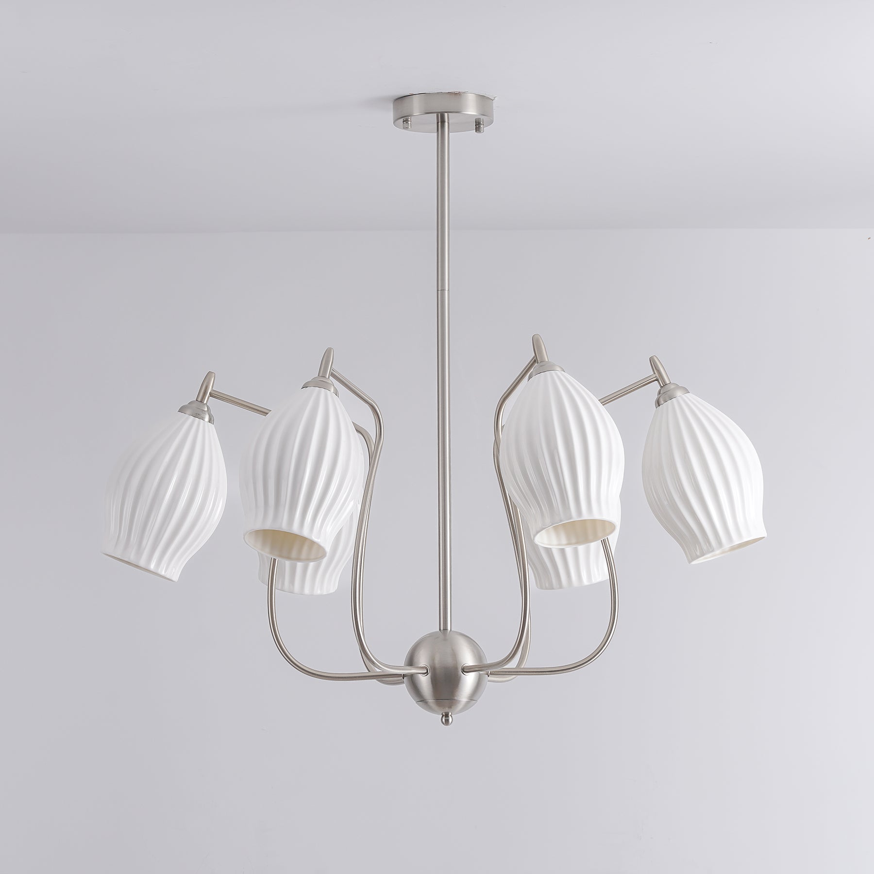 Ceramic Ribbed Chandelier