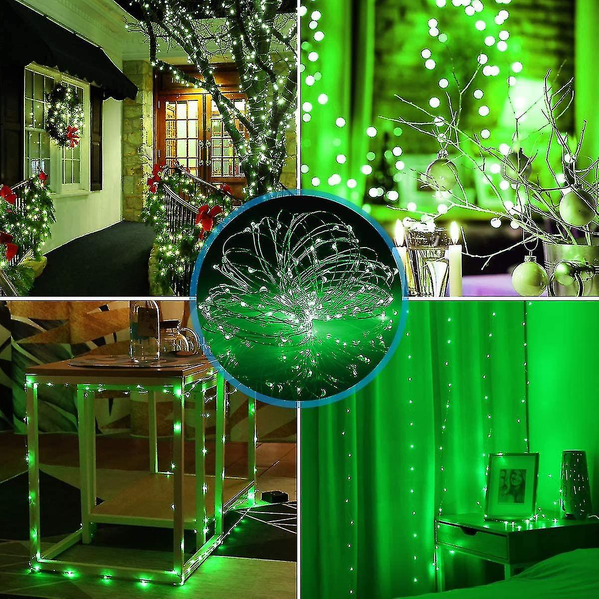 St. Patrick's Day Solar String Lights， Mini 100 Led Copper Wire Lights， Fairy Lights， Indoor Outdoor