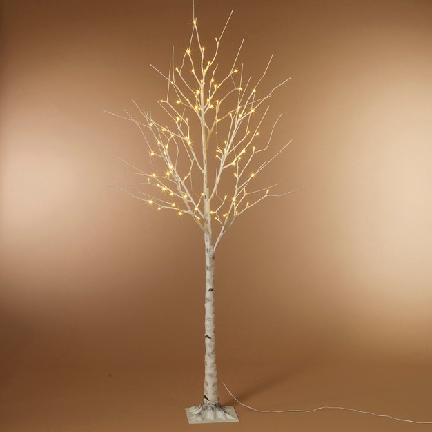 Gerson International 6 foot Birch Bark Effect Lighted Tree With Led Warm White Lights