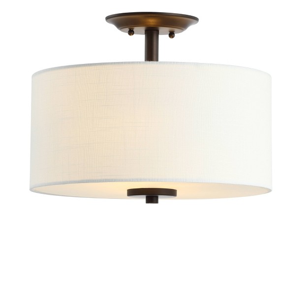 Metal Marc Semi Flush Mount includes Energy Efficient Light Bulb Black Jonathan Y