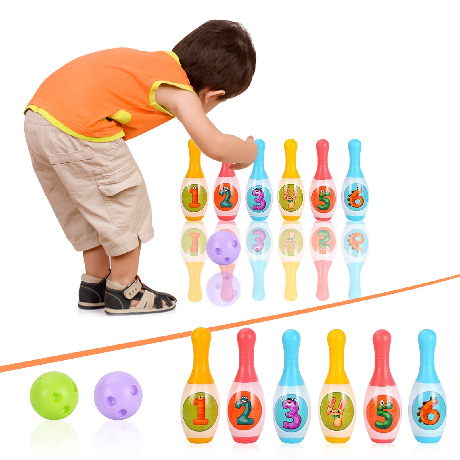 Tatum Girls Set Interactive Game Parent-Child 8-Piece Outdoor Indoor Outdoor Games For Boys Bowling Bowling Toys Sports And Ball Children’s And Education