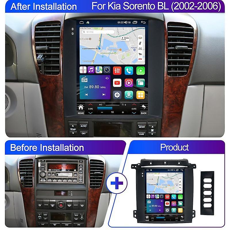 2din Radio Car Android Multimedia Player For Kia Sorento BL 2002 - 2006 Tesla Style 2 din Carplay