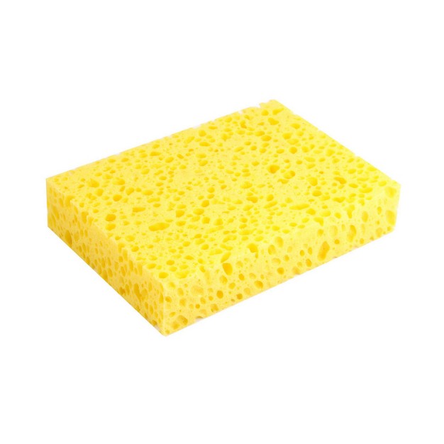 Unique Bargains Auto Car Retangle Sponge Windshield Glass Washing Pad Cleaning Tool Yellow 1 Pc