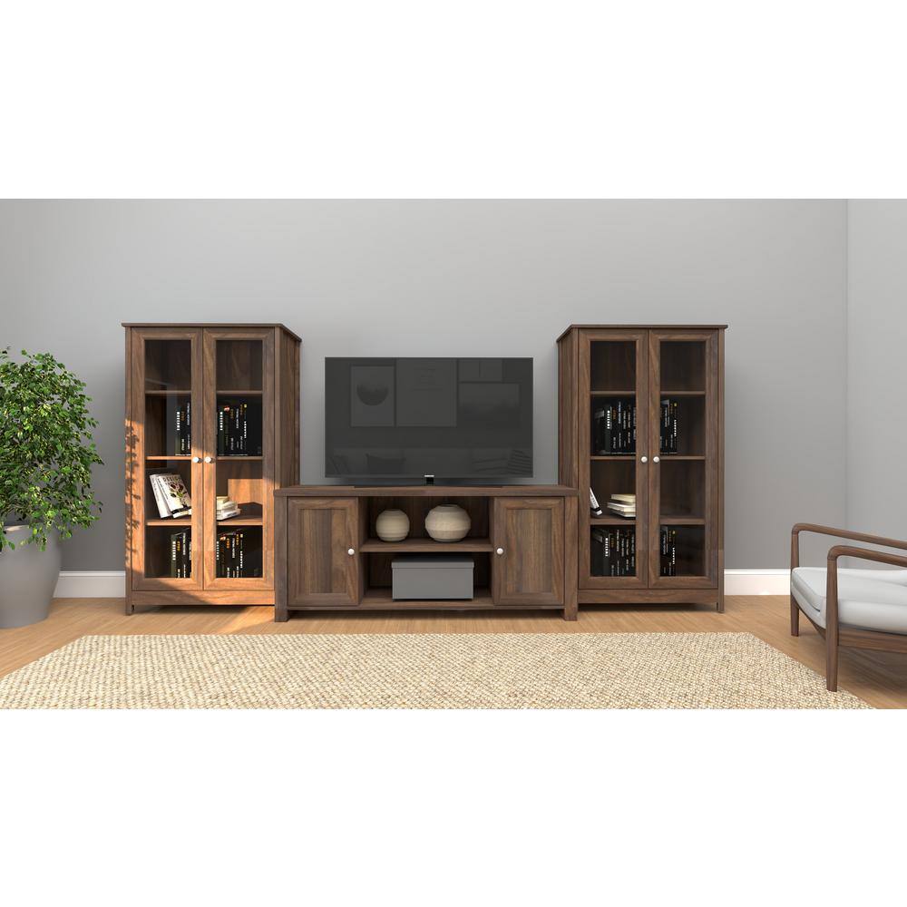 Bertolini Oasis 31.5 in. W Walnut 4-Shelf Accent Bookcase E-961 BE DW