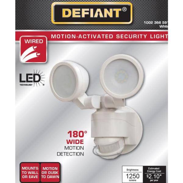 Defiant 80 Watt Equivalent 1200 Lumen 180 Degree White Motion Sensing Dusk to Dawn SMD LED Flood Light (1-Pack) DFI-5852-WH