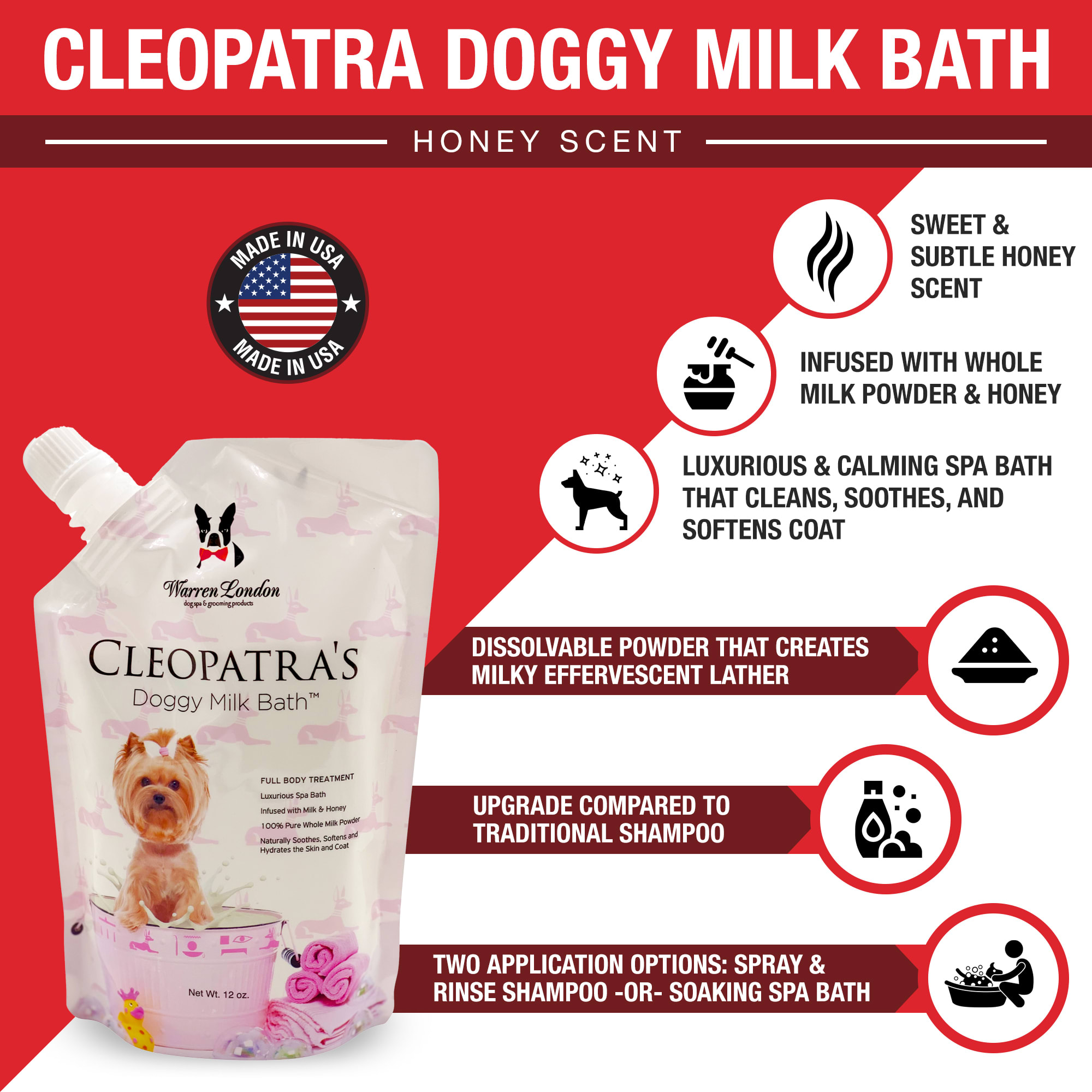 Warren London Cleopatras Doggy Milk Bath， 32 fl. oz.