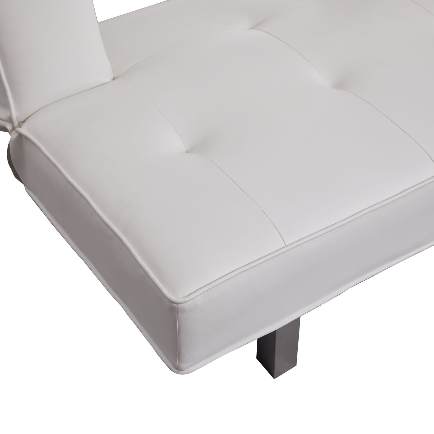 White Futon by Naomi Home-Material:Faux Leather,Size:Modern