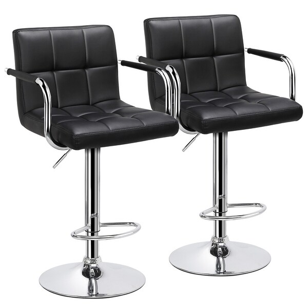 Yaheetech 2pcs Bar Stools with 360-Degree Swivel and Adjustable Height