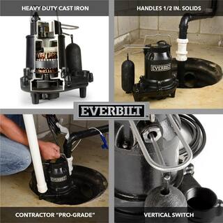 Everbilt 13 HP Cast Iron Sump Pump HDS30