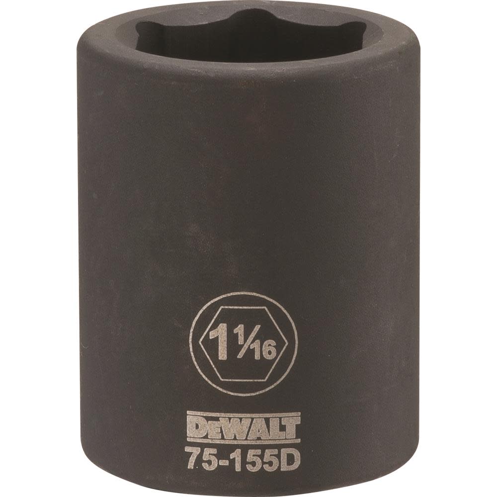 DW 3/4 Drive X 1-1/16 6PT Standard Impact Socket DWMT75155OSP from DW