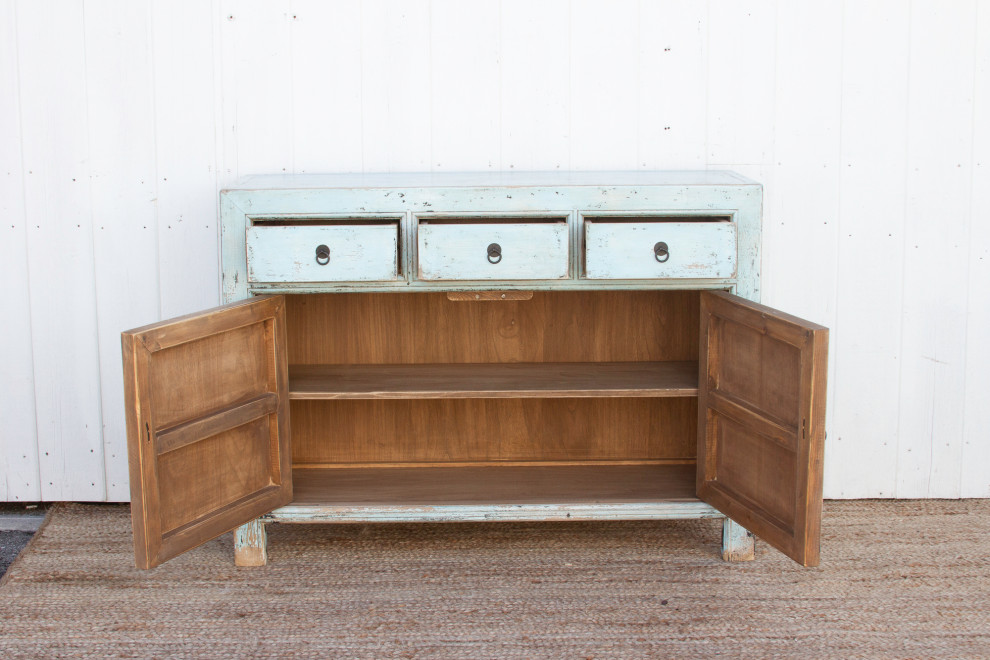 Powder Blue Farmhouse Buffet Cabinet   Asian   Accent Chests And Cabinets   by De cor  Houzz