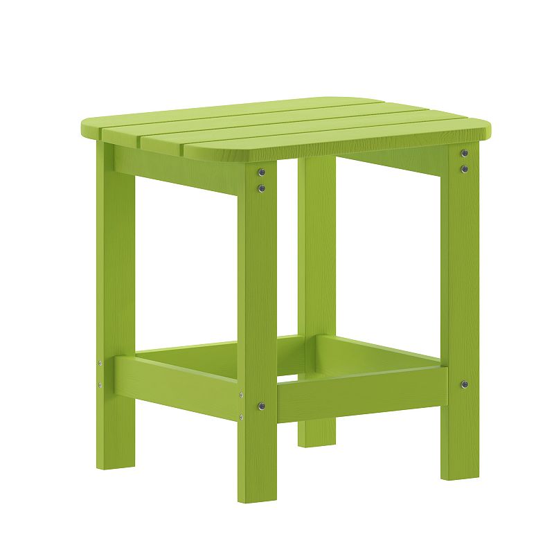 Emma and Oliver Hammond Indoor/Outdoor Polyresin Adirondack Side Table for Porch， Patio， or Sunroom