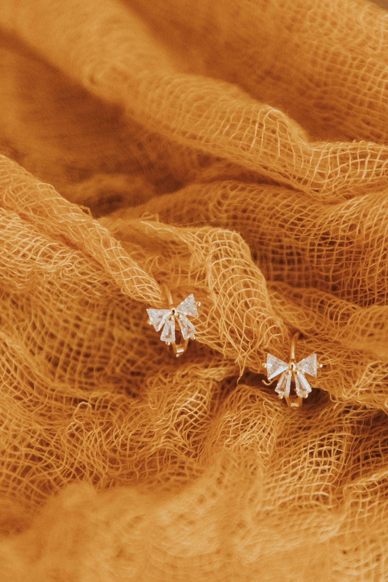 Lucy Diamond Bow Hoops