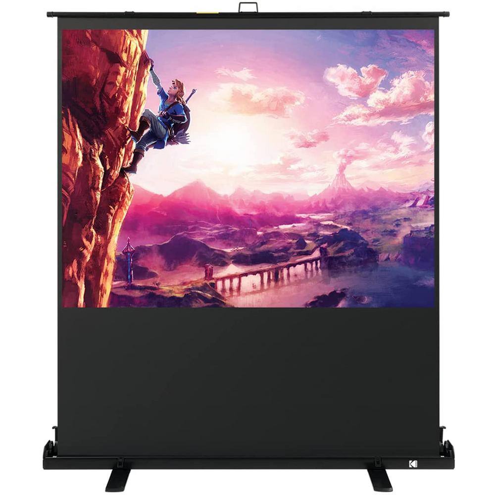 Kodak 80 in. Projector Screen Portable Pull Up Projector Screen and Stand with Handle RODPJSPFU80