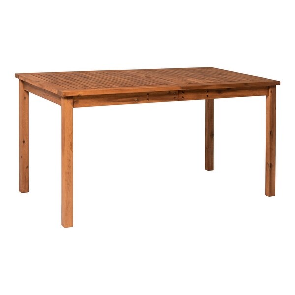 Contemporary SlatTop Acacia Wood Outdoor Dining Table