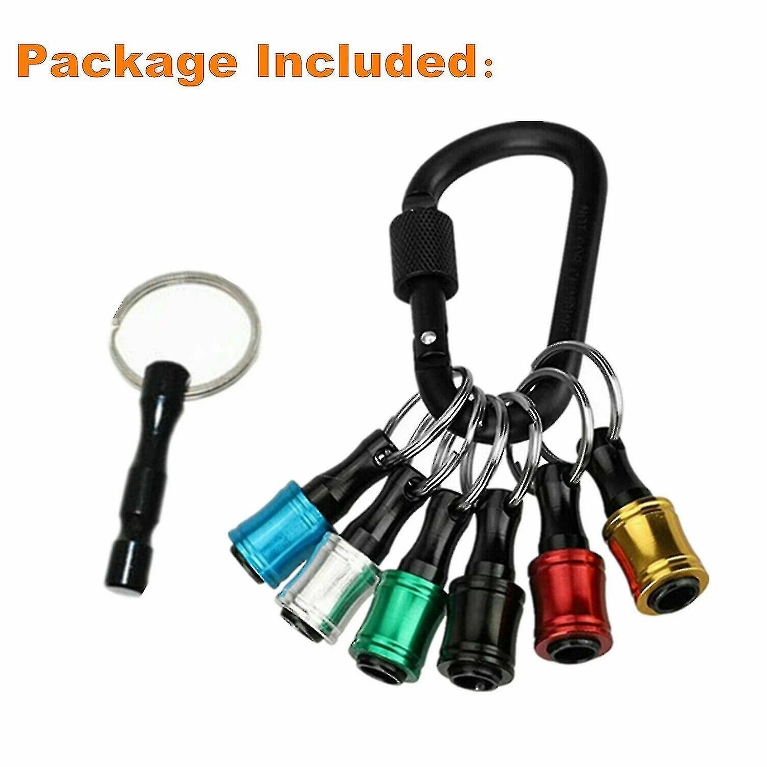 6pcs Hex Handle Screwdriver Bit Holder Extension Rod Sturdy Keychain Screwdriver Keyring