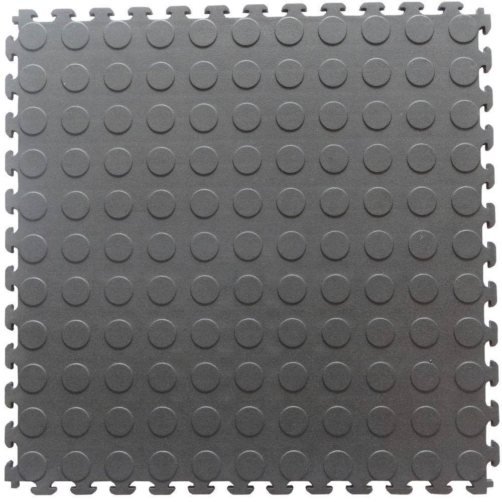 Norsk Multi-Purpose 18.3 in. x 18.3 in. Dove Gray PVC Garage Flooring Tile with Raised Coin Pattern (6-Pieces) NSMPRC6DG