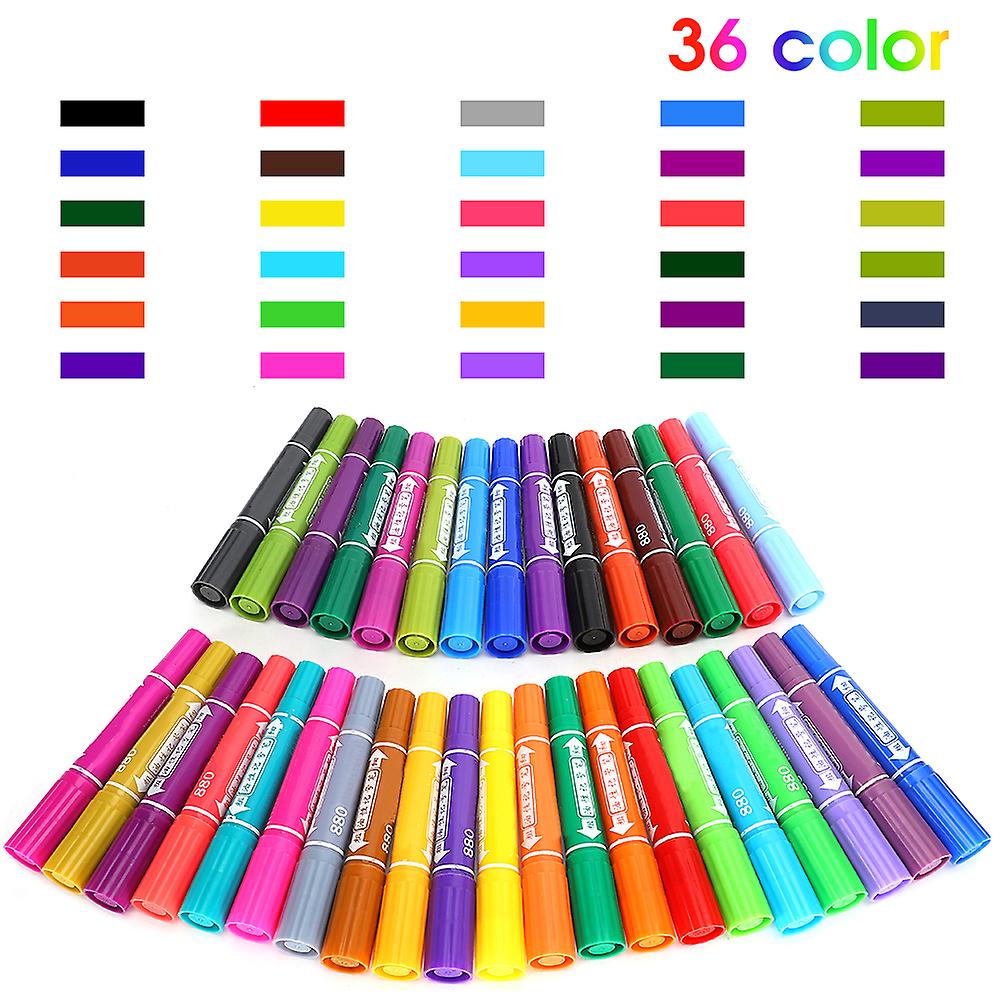 Double Tip Oil Marker Children Hand Drawn Hook Pen Sketching Tool Art Supplies 880-36 Color