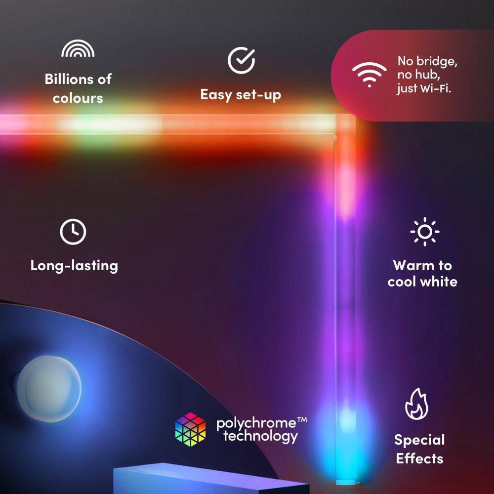 LIFX 12 in. Multi-Color Smart Wi-Fi LED 6X Beam Light Kit and Corner Works with AlexaHey GoogleHomeKitSiri L3BEAMKITUS