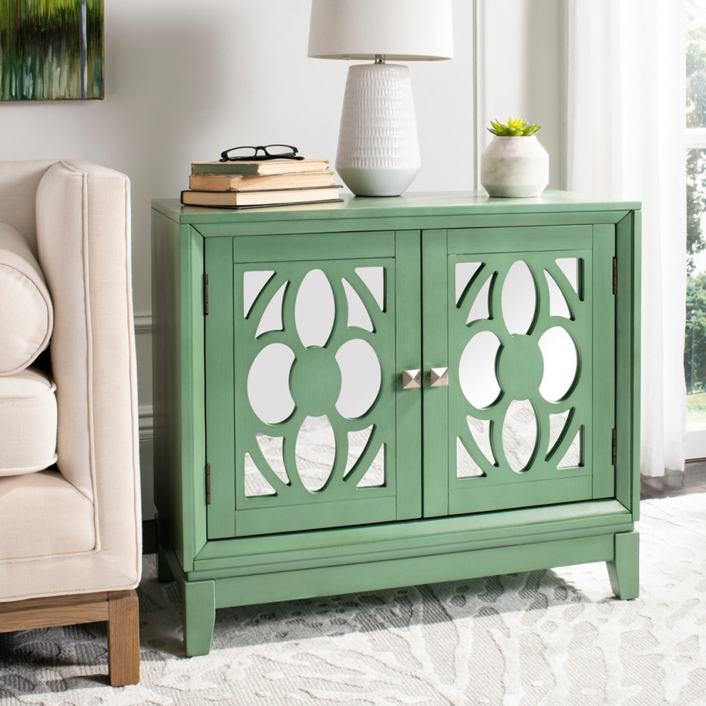 Kay 2 Door Chest Turquoise/Mirror   Contemporary   Accent Chests And Cabinets   by V.S.D Furniture  Houzz