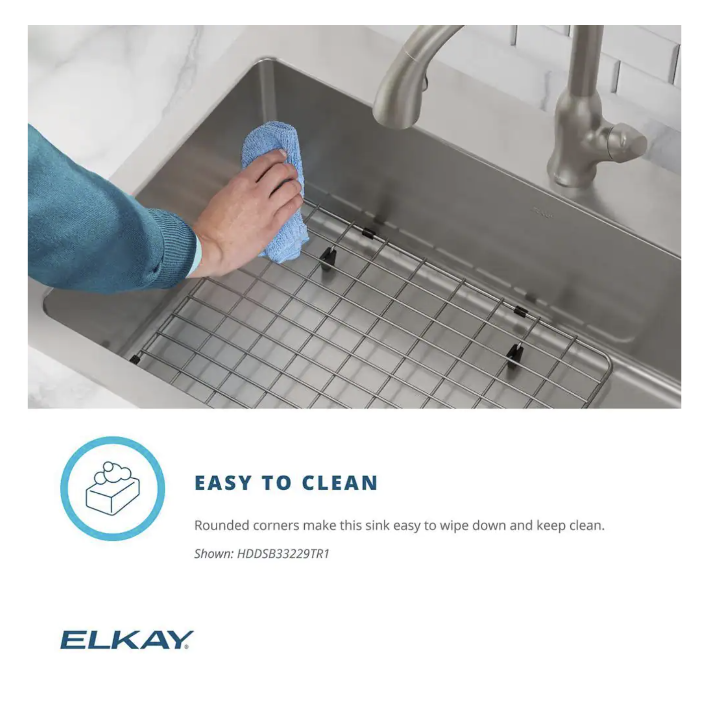 Elkay Avenue Stainless Steel Drop-In/Undermount 25 in. Single Bowl Kitchen Sink with Bottom Grid