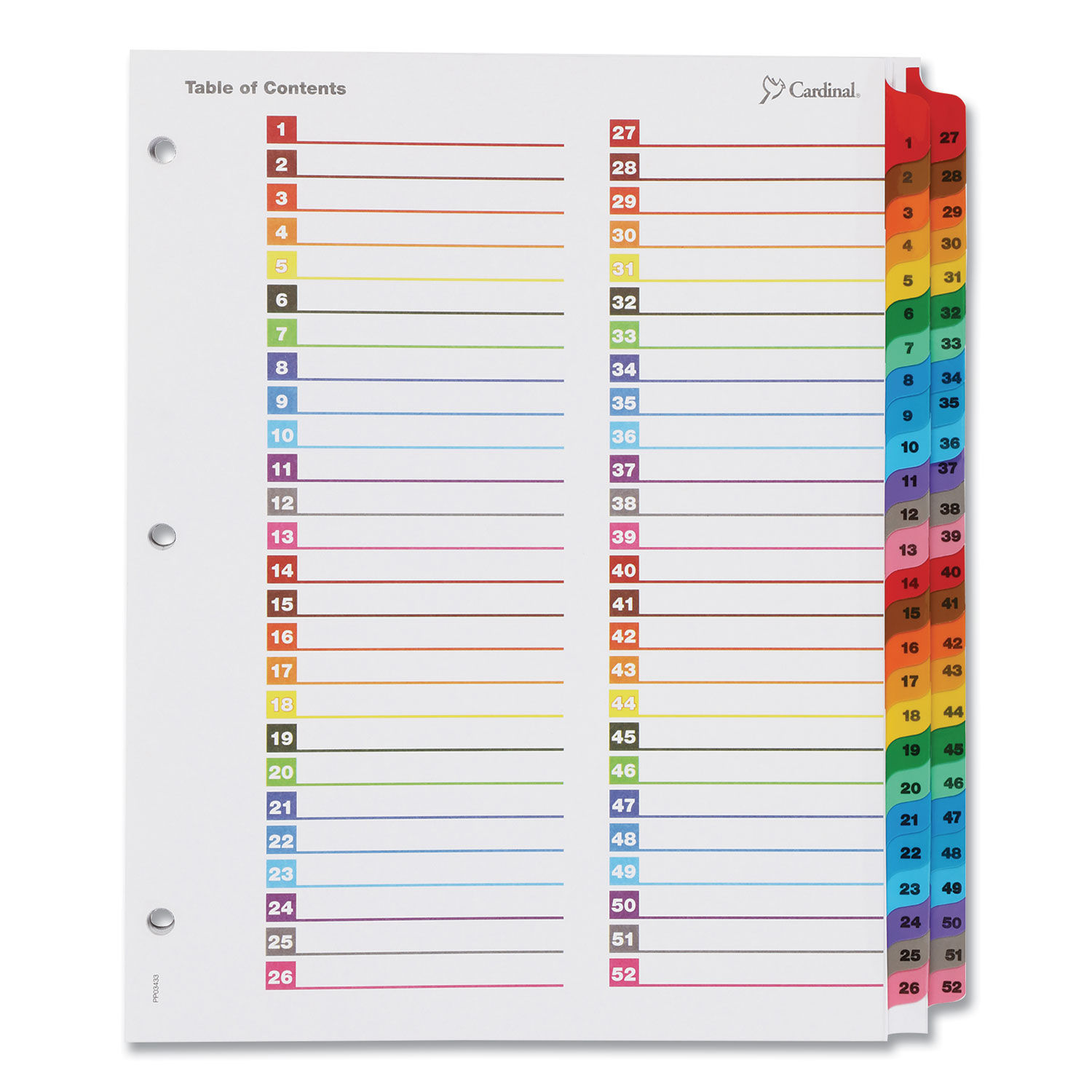 OneStep Printable Table of Contents and Dividers - Double Column by Cardinalandreg; CRD60990