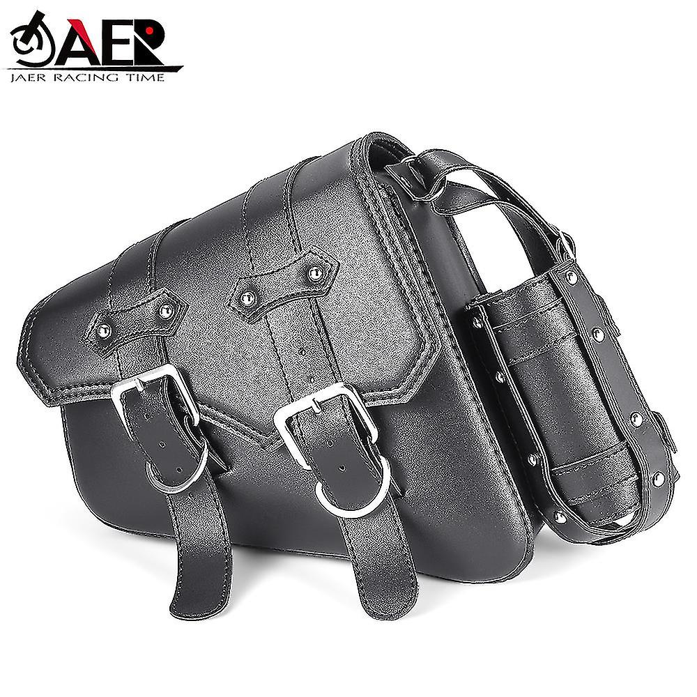 Jaer 2x Cycle Bag Side Tool Lugga Bags Bags With Drink H For Harley